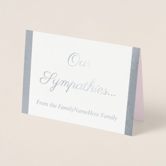 シルバーフォイル「私たちの悔やみや弔慰...」カード 箔カード (正面)