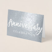 シルバーフォイル 25周年パーティー招待状 箔カード (正面)