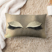 シルバーフォキエグリッターブラックグレームメイクアップ金ゴールド猫 ランバークッション (ブランケット)