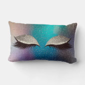 シルバーフォキシグリッターブラックグラムメイクアップ熱帯猫 ランバークッション (裏面)