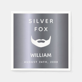 シルバーフォックス誕生日ひげ男たち スタンダードカクテルナプキン