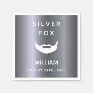 シルバーフォックス誕生日ひげ男たち スタンダードカクテルナプキン