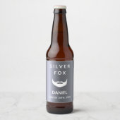 シルバーフォックス誕生日ひげ男たち ビールラベル (正面)
