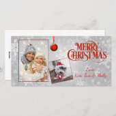 シルバーフォトクリスマスカード シーズンカード (正面/裏面)