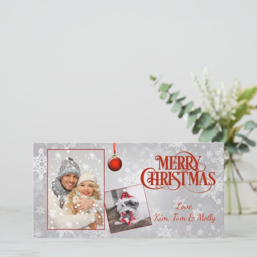 シルバーフォトクリスマスカード シーズンカード (スタンド正面)