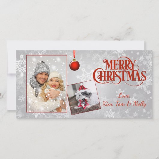 シルバーフォトクリスマスカード シーズンカード (正面)