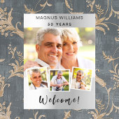 シルバーフォトコラージュ誕生日パーティーへようこそ ポスター