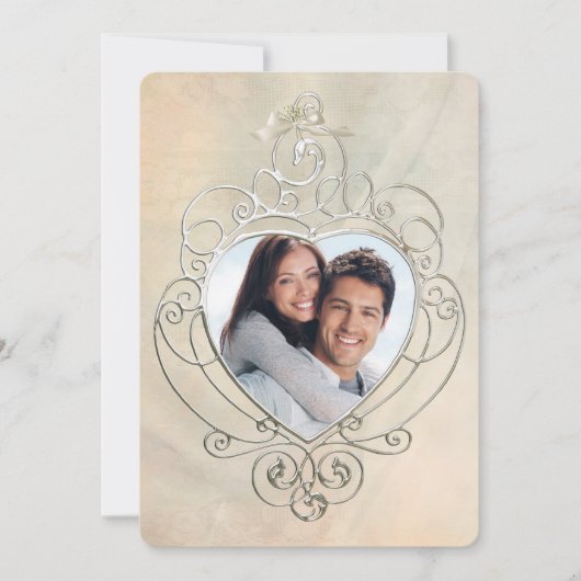 シルバーフォトフレームへの招待 招待状 (正面)