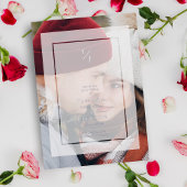 シルバーフォト結婚ーのVellum Transparencyイニシャル 箔招待状