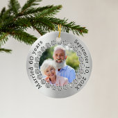 シルバーフォト60結婚th diamondの記念日 セラミックオーナメント