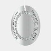 シルバーフォト60結婚th diamondの記念日 メタルオーナメント (正面左)