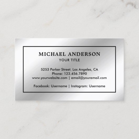 シルバーフォフェイクイルブラック航海のいかり 名刺 (裏面)