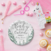 シルバーフォレストの外で寒い冬のベビーシャワー ペーパープレート (パーティー)