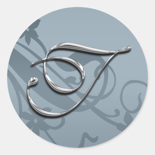 シルバーフォーマルス結婚・モノグラムTシール ラウンドシール (正面)