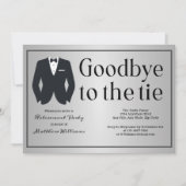 シルバーフォーマルブラックタイタキシード退職パーティー 招待状 (正面)