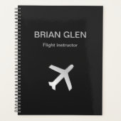 シルバーフライト飛行機シルエットグレー プランナー手帳 (正面)