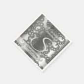 シルバーフラクタル記念日 スタンダードカクテルナプキン (角)
