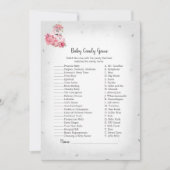 シルバーフラミンゴバレリーナベビーキャンディシャワーゲーム 招待状 (正面)