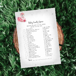 シルバーフラミンゴバレリーナベビーキャンディシャワーゲーム 招待状