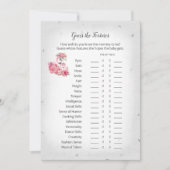 シルバーフラミンゴバレリーナ推測ベビー機能ゲーム 招待状 (正面)