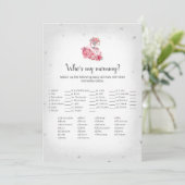 シルバーフラミンゴバレリーナ誰が私のママのベビーゲーム 招待状 (スタンド正面)