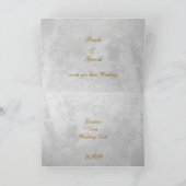 シルバーフラワー ウェディング招待状カード 招待状 (内部)