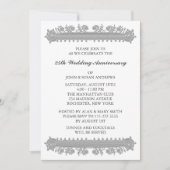 シルバーフラワー 25周年結婚記念日 招待状 (正面)