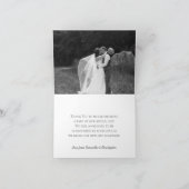 シルバーフリルエレガントホワイトラベンダーの結婚写真 サンキューカード (内部)