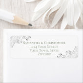 シルバーフリルズサージオンホワイト結婚ズ差出人住所 ラベル (インサイチュ)