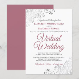 シルバーフリルズダスティバラ&ホワイトバーチャル結婚ズ 招待状