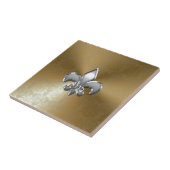 シルバーフルーアデリスオン金ゴールドダマスク タイル (側面)