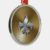 シルバーフルーアデリスオン金ゴールドダマスク メタルオーナメント (右)