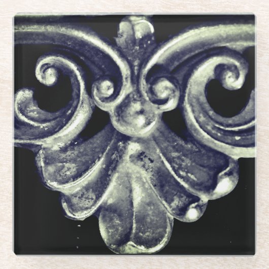 シルバーフレンチフレーム ガラスコースター (正面)