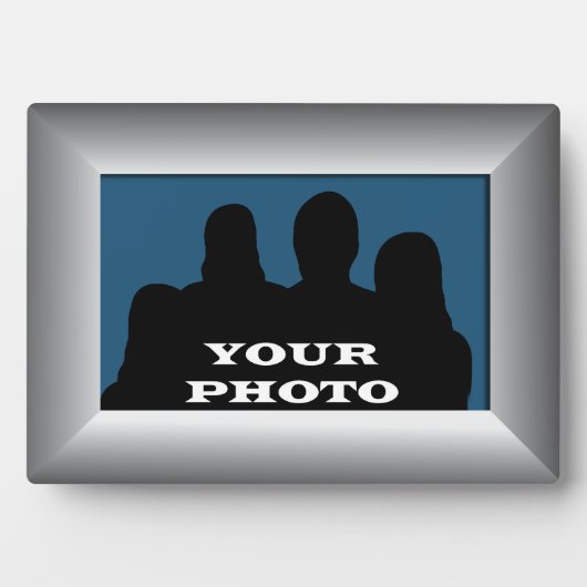 シルバーフレームあなたの写真5 x 7水平プラーク フォトプラーク (正面)