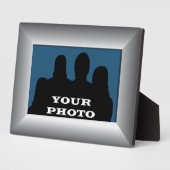 シルバーフレームあなたの写真5 x 7水平プラーク フォトプラーク (側面)