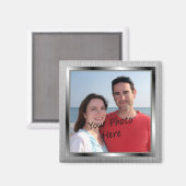 シルバーフレームのマグネット上の写真 マグネット (正面/裏面)
