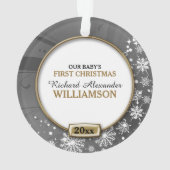 シルバーフレームベビー第1クリスマス オーナメント (裏面)