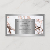 シルバーフレームメタルストーングレー大理石バラ銅 名刺 (裏面)