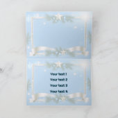 シルバーフレーム付き青の休日のフォトグリーティング カード (内部)