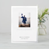 シルバーフレーム写真卒業発表カード 箔招待状 (立ち正面)