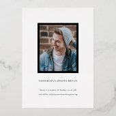 シルバーフレーム写真卒業発表カード 箔招待状 (裏面)