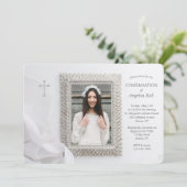 シルバーフレーム写真宗教招待状 招待状 (スタンド正面)