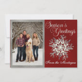 シルバーフレーム写真&クリスタルスノーフレーク シーズンカード (正面)