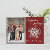 シルバーフレーム写真&クリスタルスノーフレーク シーズンカード (スタンド正面)