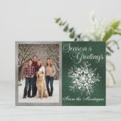 シルバーフレーム写真&クリスタルスノーフレーク シーズンカード (スタンド正面)