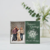 シルバーフレーム写真&クリスタルスノーフレーク シーズンポストカード (スタンド正面)