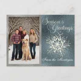 シルバーフレーム写真&クリスタルスノーフレーク シーズンポストカード