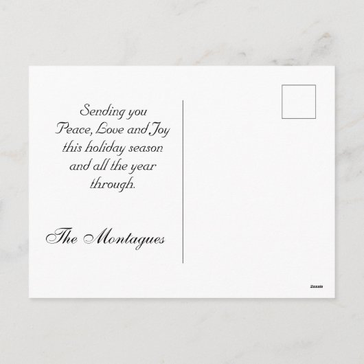 シルバーフレーム写真&クリスタルスノーフレーク シーズンポストカード (裏面)