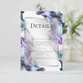 シルバーフレーム抽象芸術プラムティール（緑がかった色）詳細 招待状 (スタンド正面)