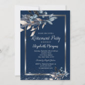 シルバーフレーム紙吹雪冬の花引退 招待状 (正面)